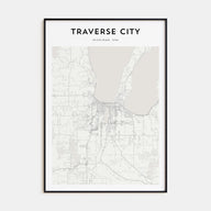 Traverse City Map Portrait Poster