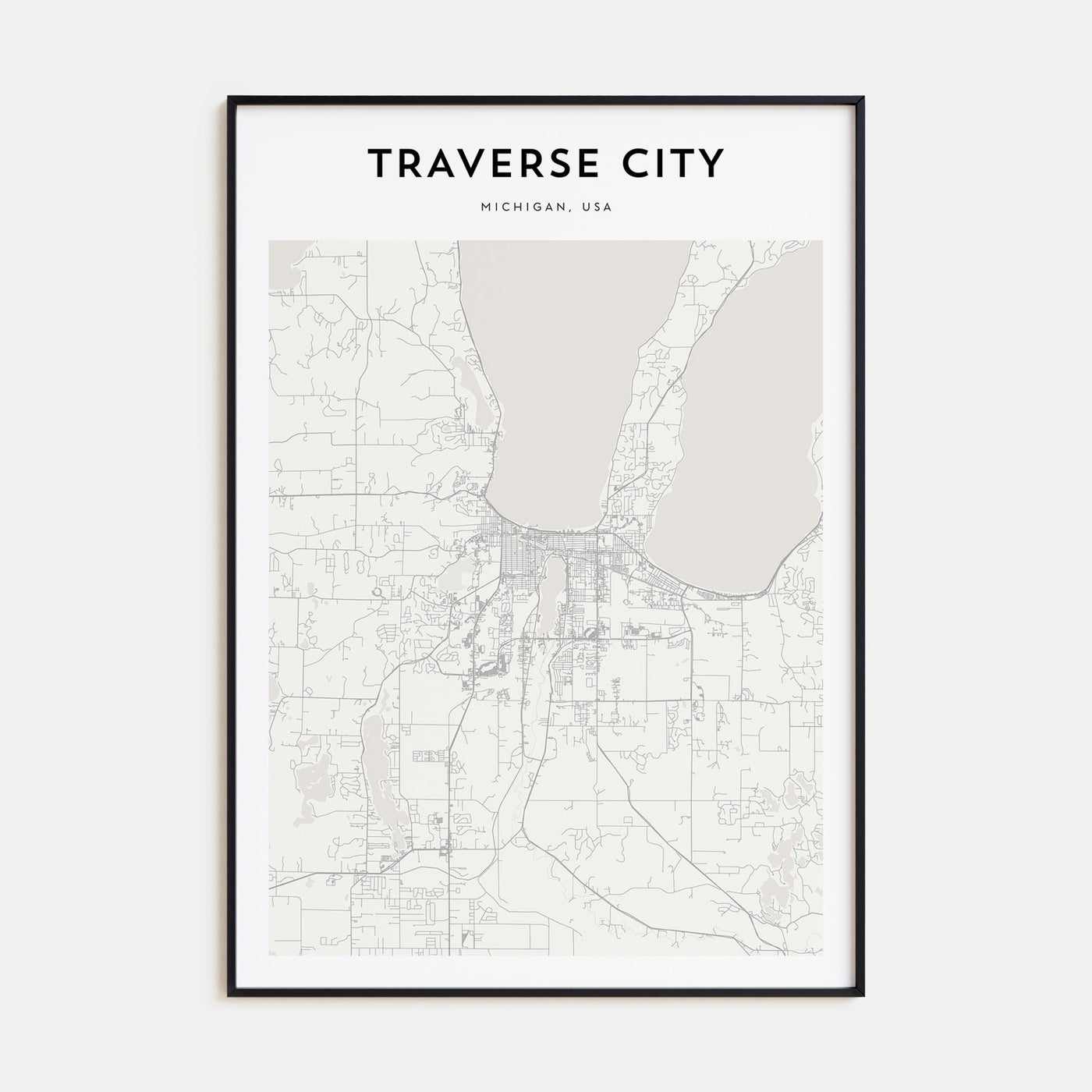 Traverse City Map Portrait Poster