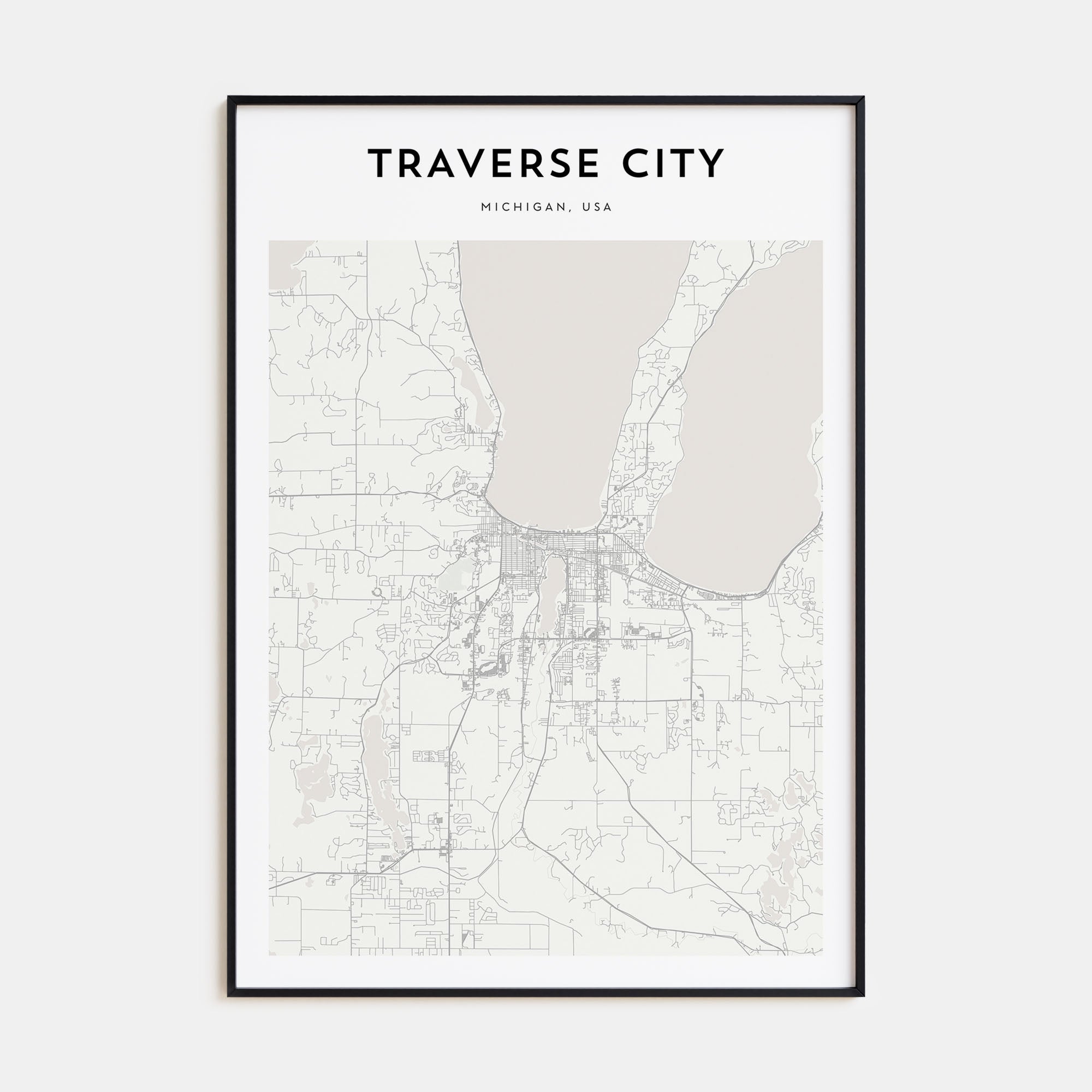Traverse City Map Portrait Poster