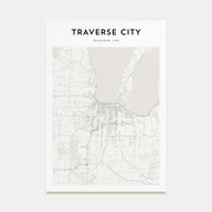 Traverse City Map Portrait Poster
