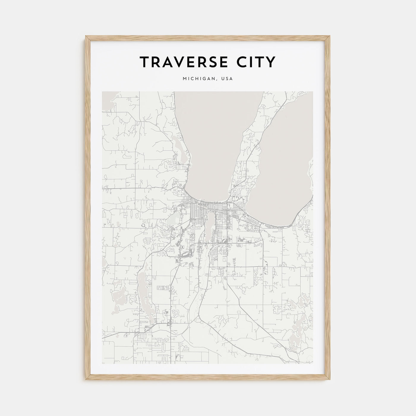 Traverse City Map Portrait Poster