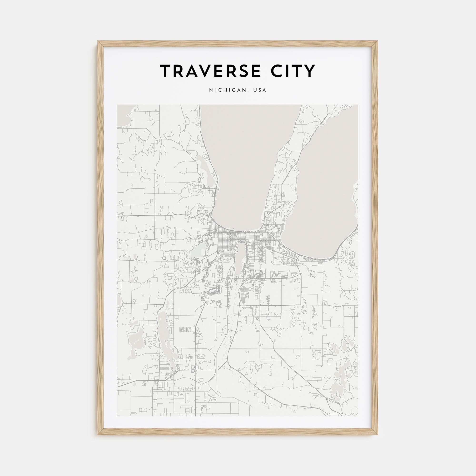 Traverse City Map Portrait Poster