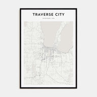 Traverse City Map Portrait Poster