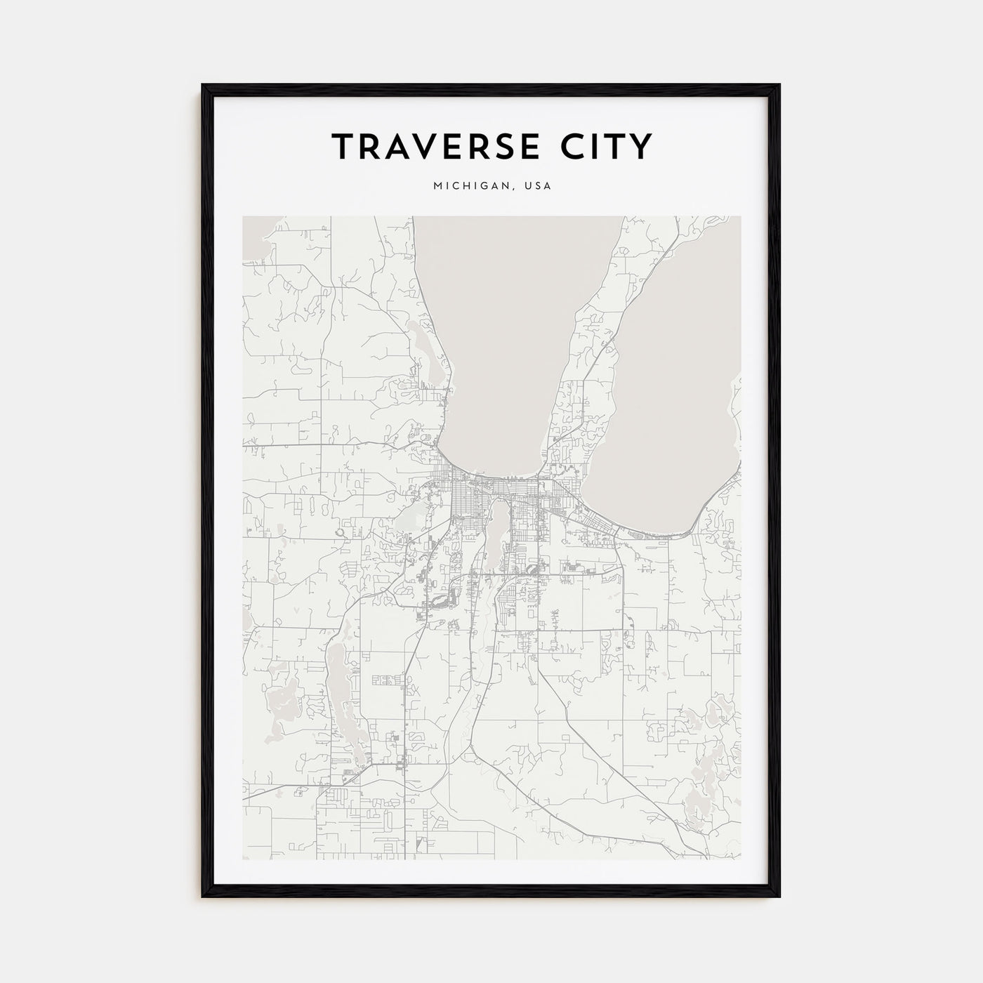 Traverse City Map Portrait Poster
