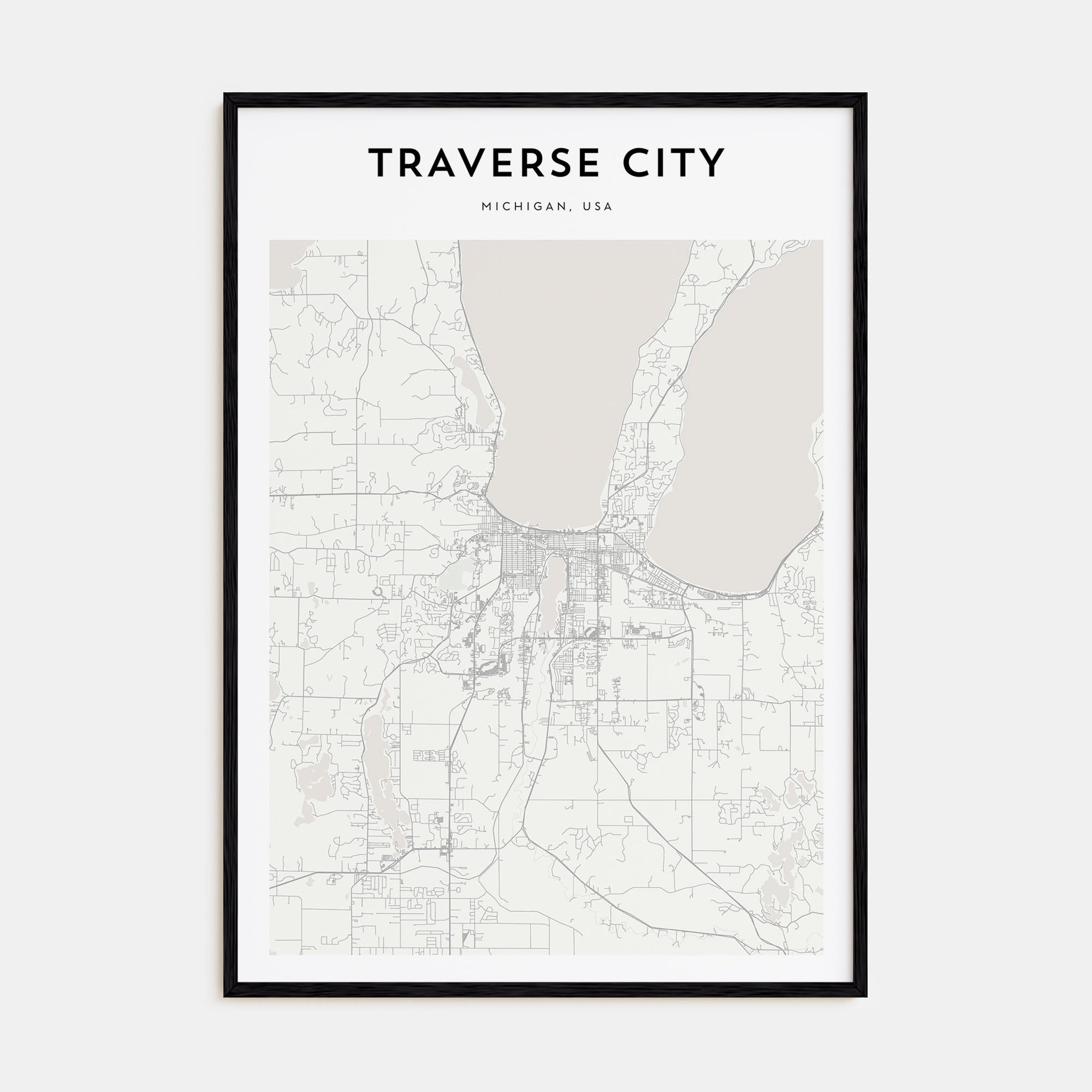 Traverse City Map Portrait Poster