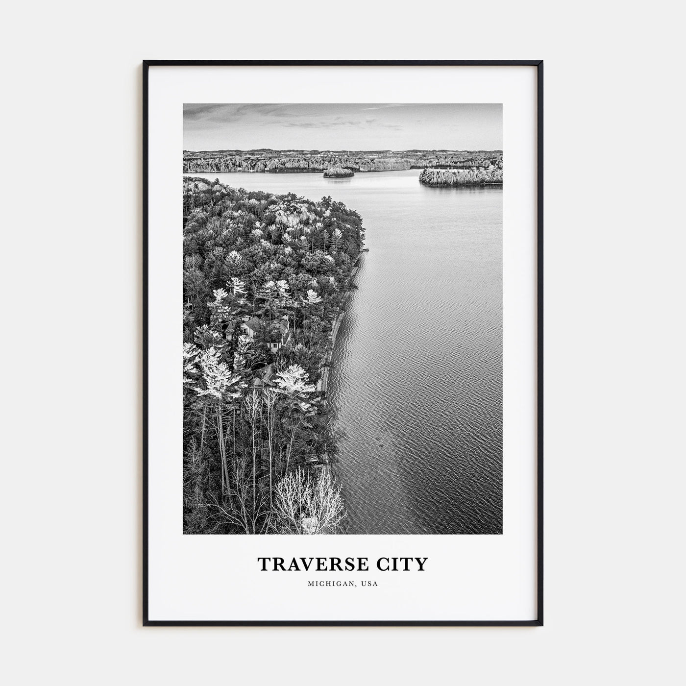 Traverse City Portrait B&W Poster