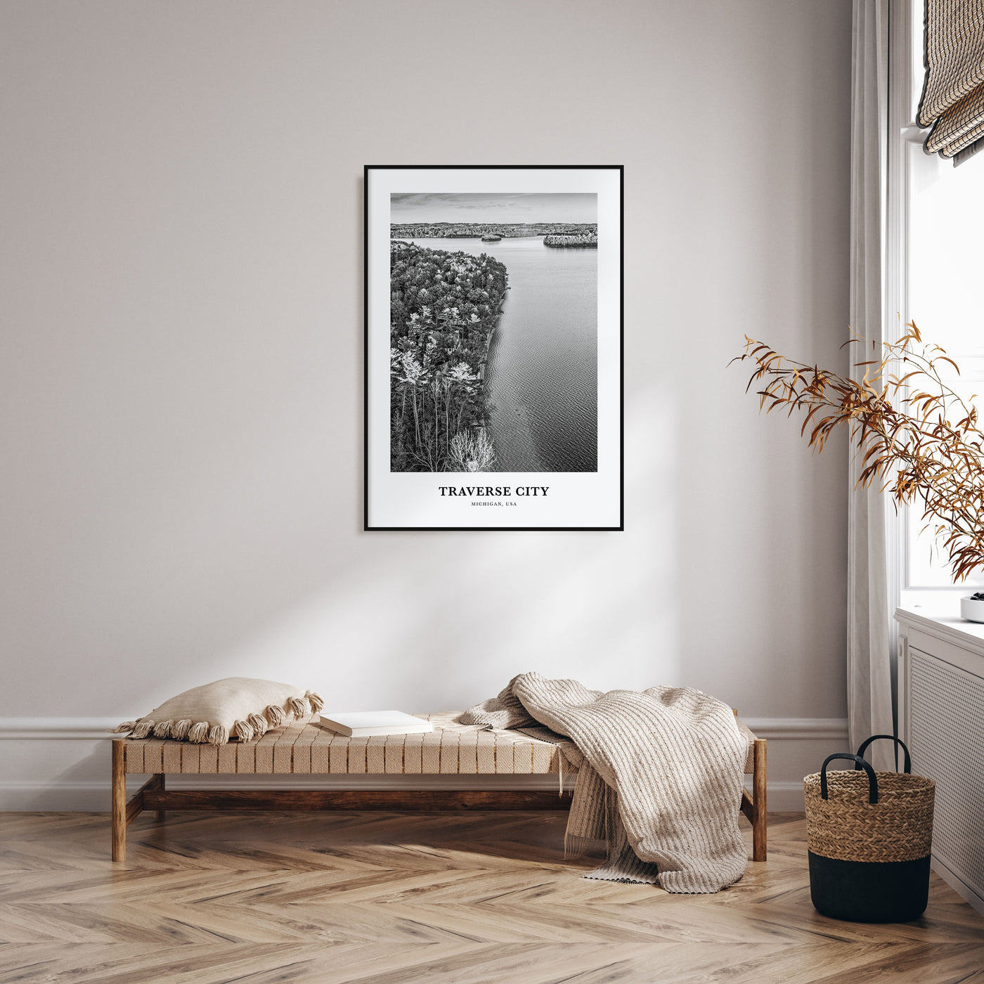 Traverse City Portrait B&W Poster