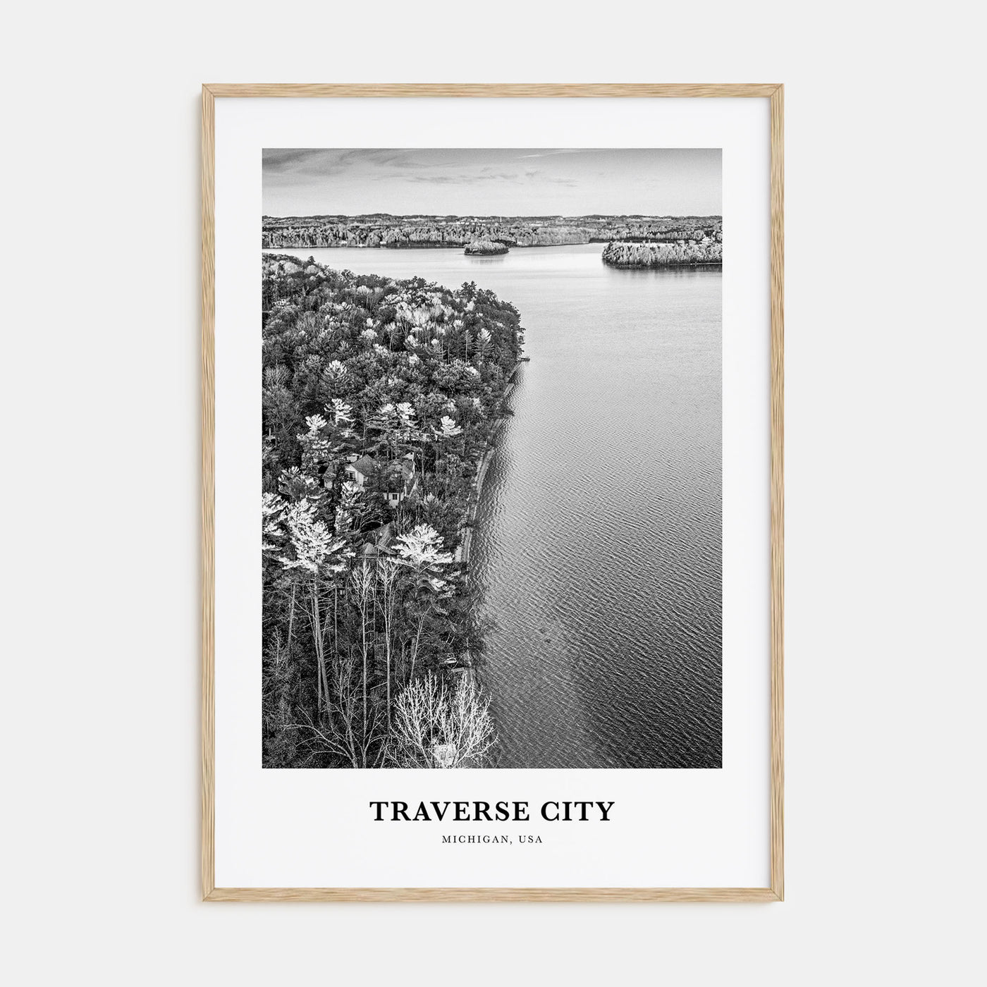 Traverse City Portrait B&W Poster