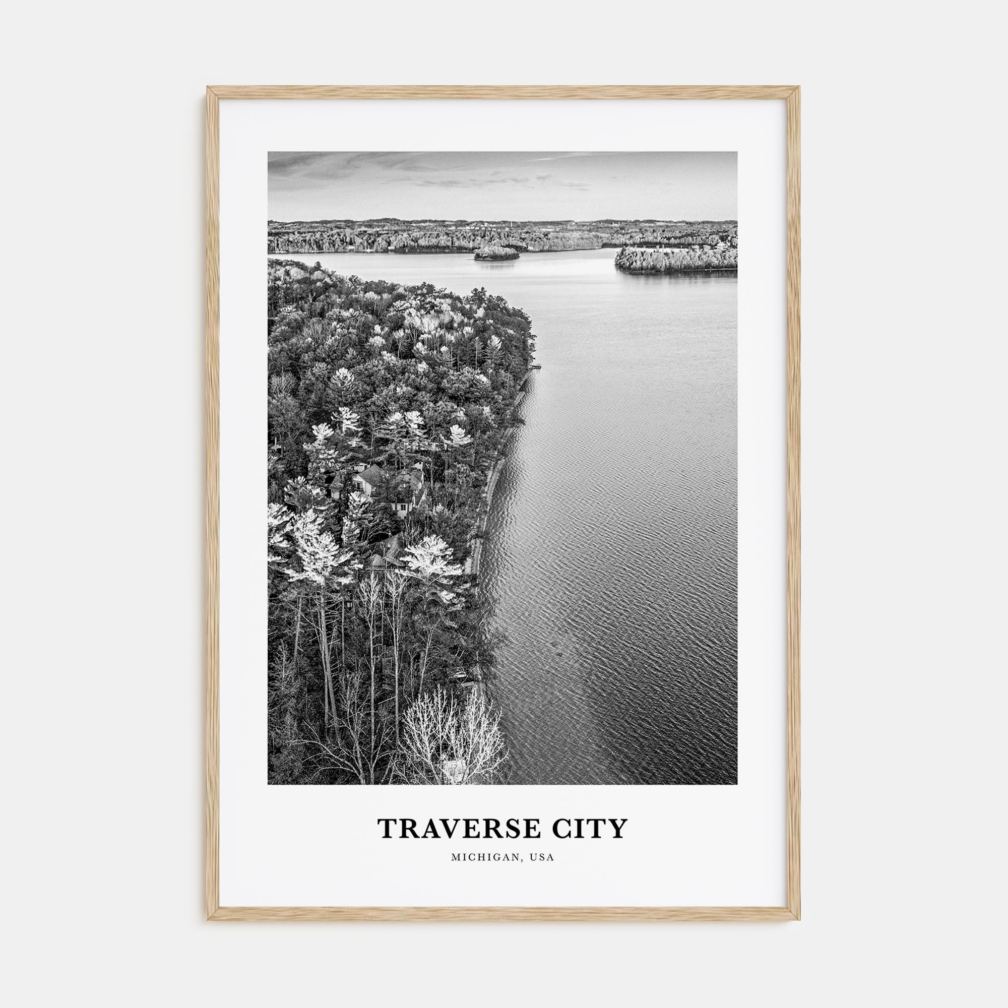 Traverse City Portrait B&W Poster