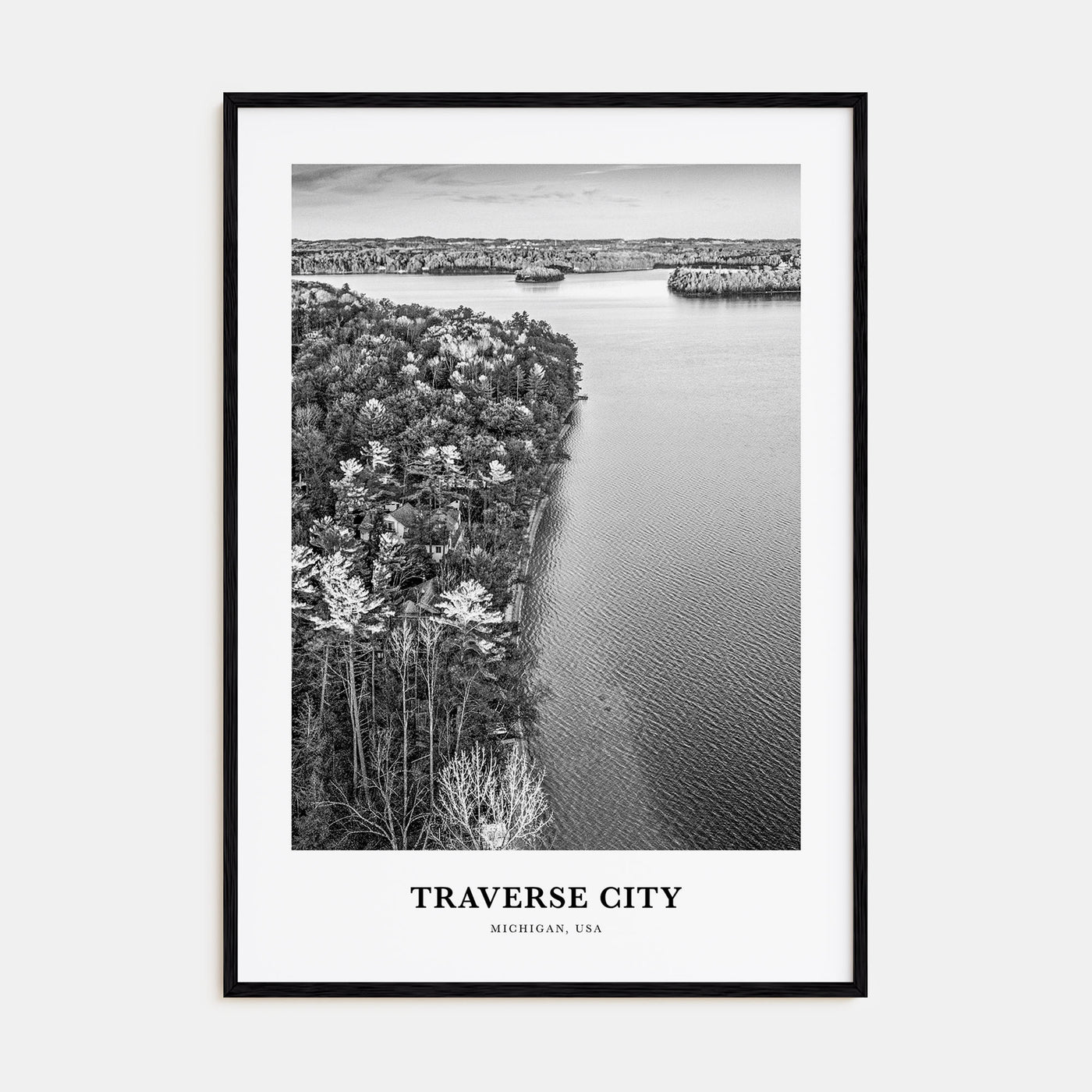 Traverse City Portrait B&W Poster