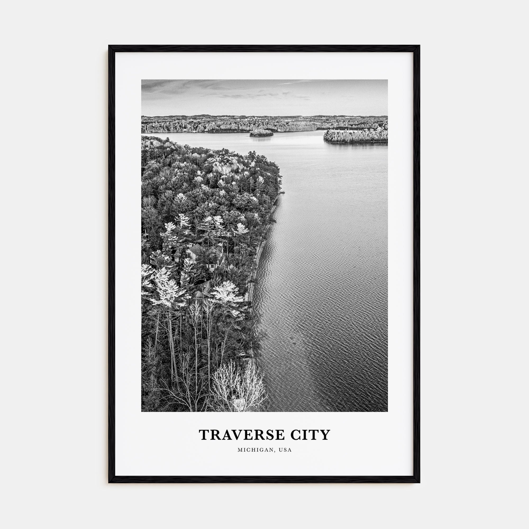 Traverse City Portrait B&W Poster