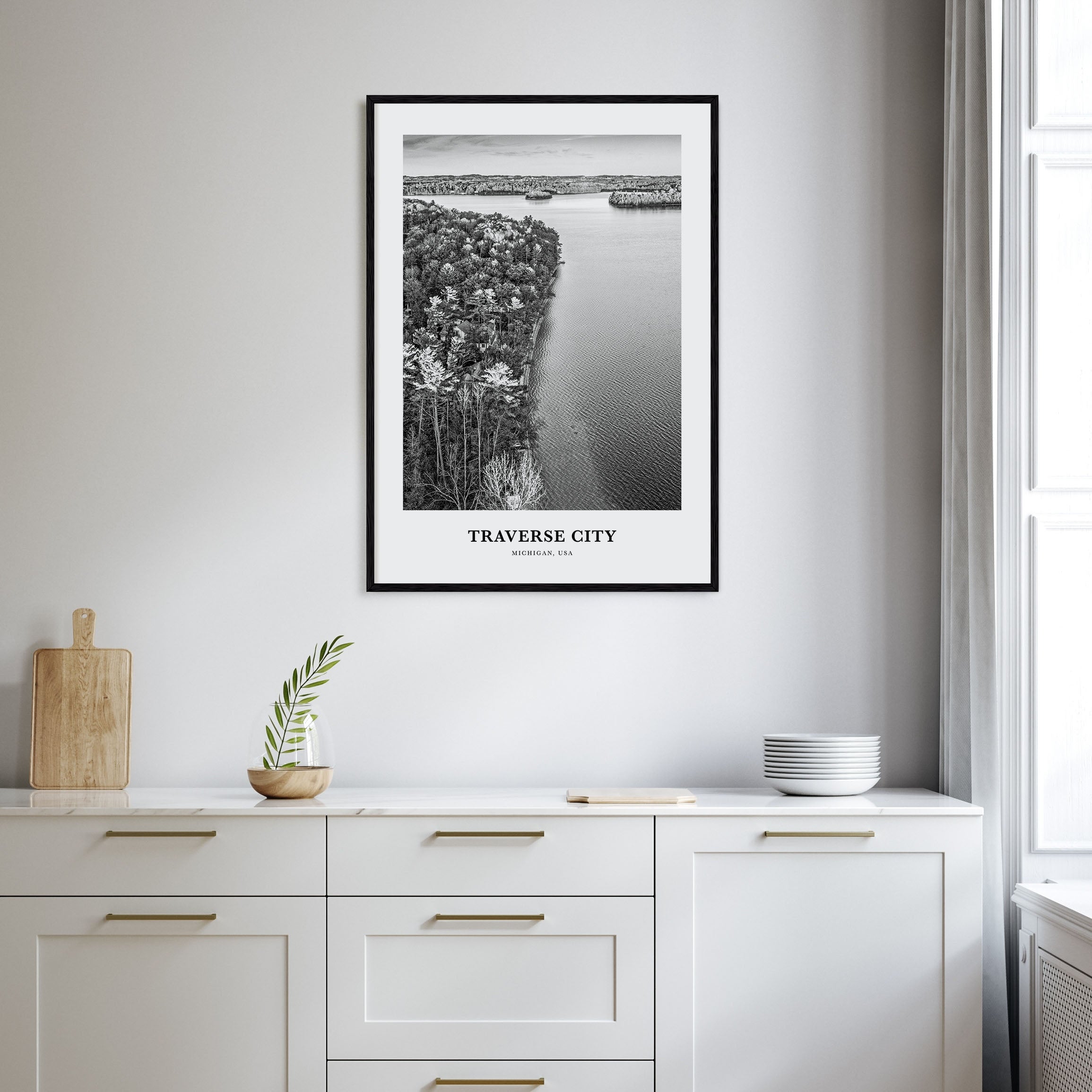 Traverse City Portrait B&W Poster