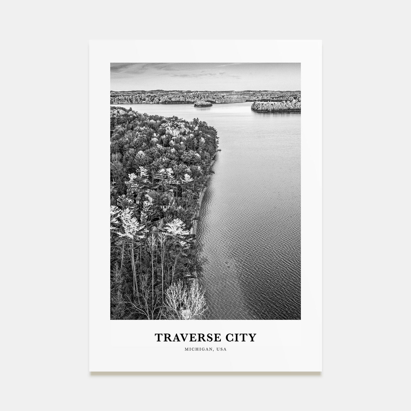 Traverse City Portrait B&W Poster