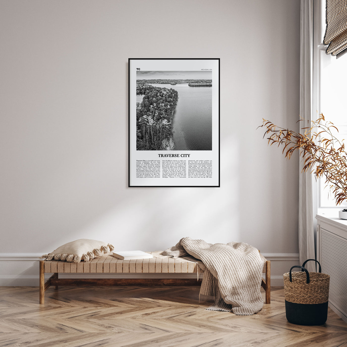 Traverse City Travel B&W Poster