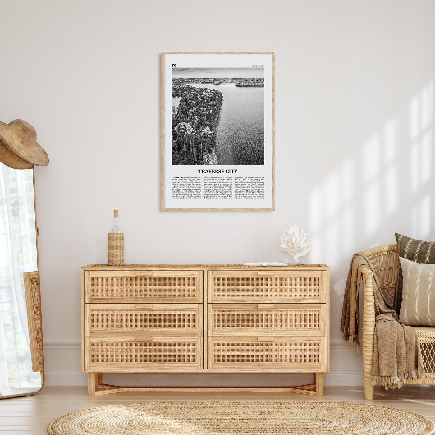 Traverse City Travel B&W Poster