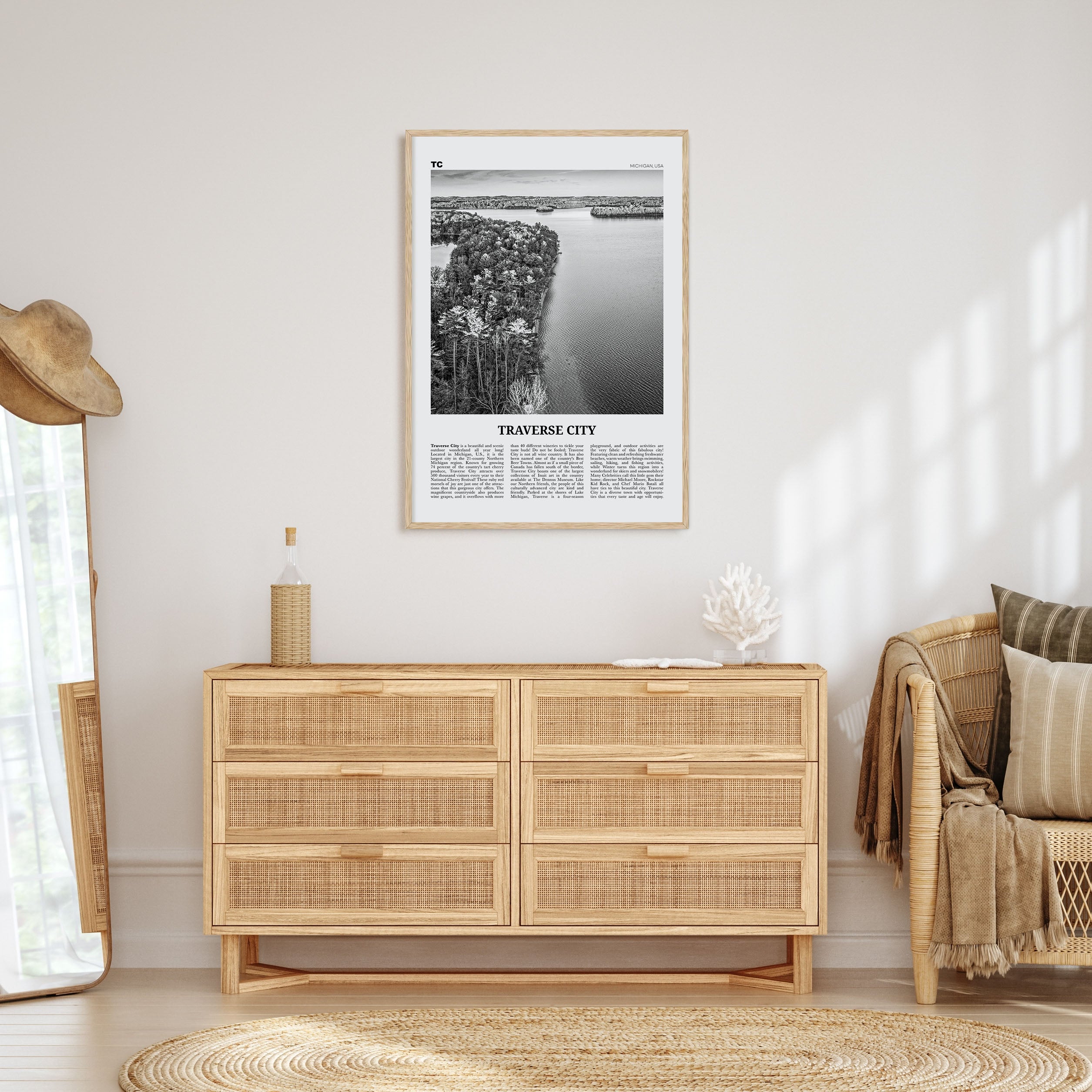 Traverse City Travel B&W Poster