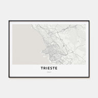 Trieste Map Landscape Poster