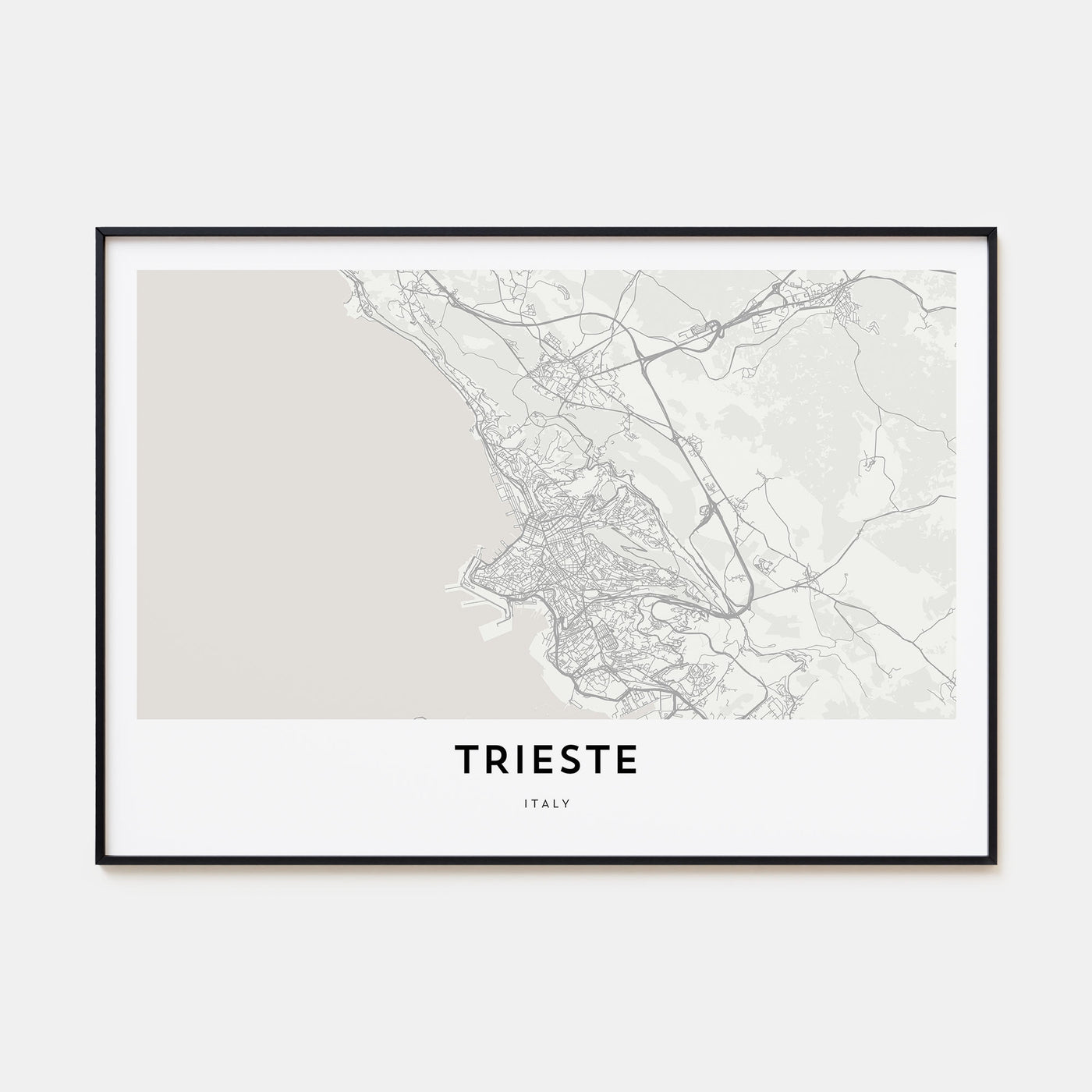 Trieste Map Landscape Poster