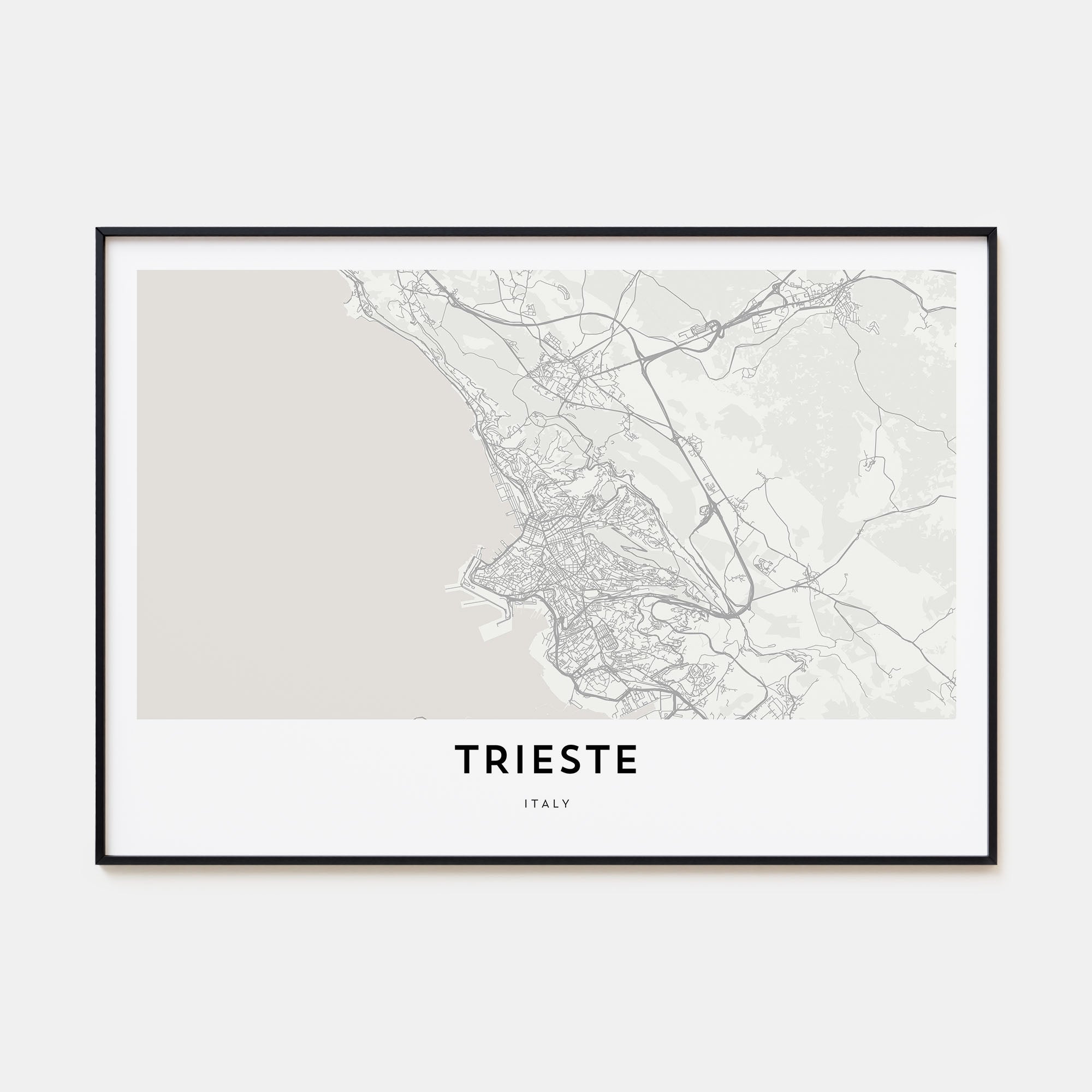 Trieste Map Landscape Poster