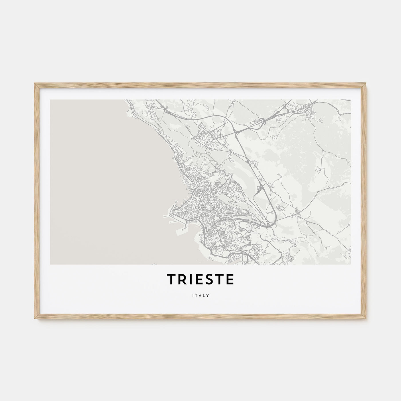 Trieste Map Landscape Poster