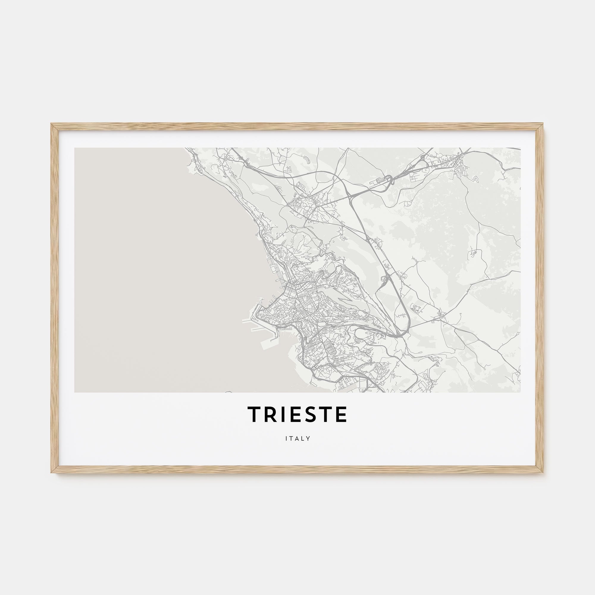 Trieste Map Landscape Poster