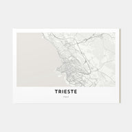 Trieste Map Landscape Poster