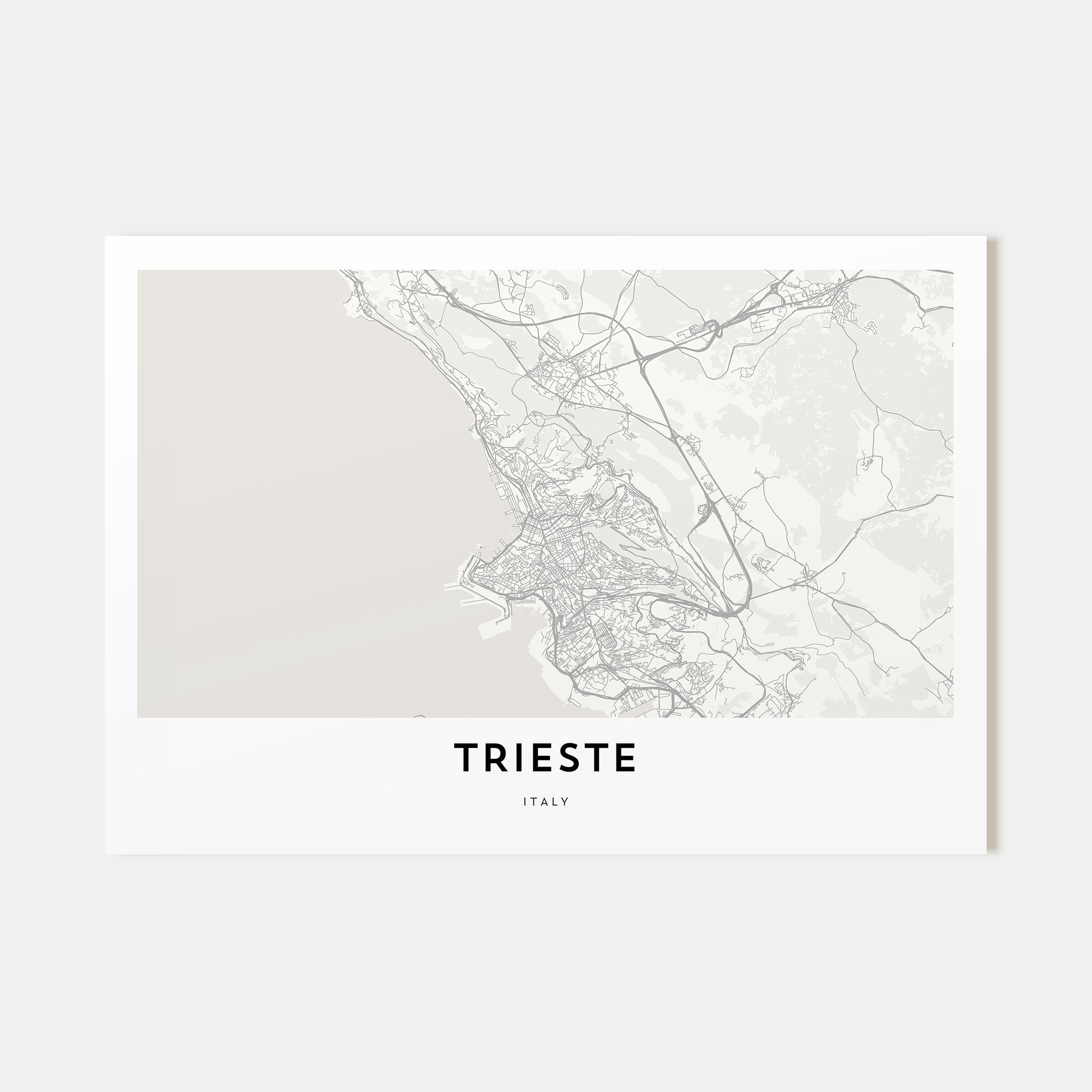 Trieste Map Landscape Poster