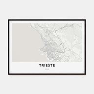 Trieste Map Landscape Poster