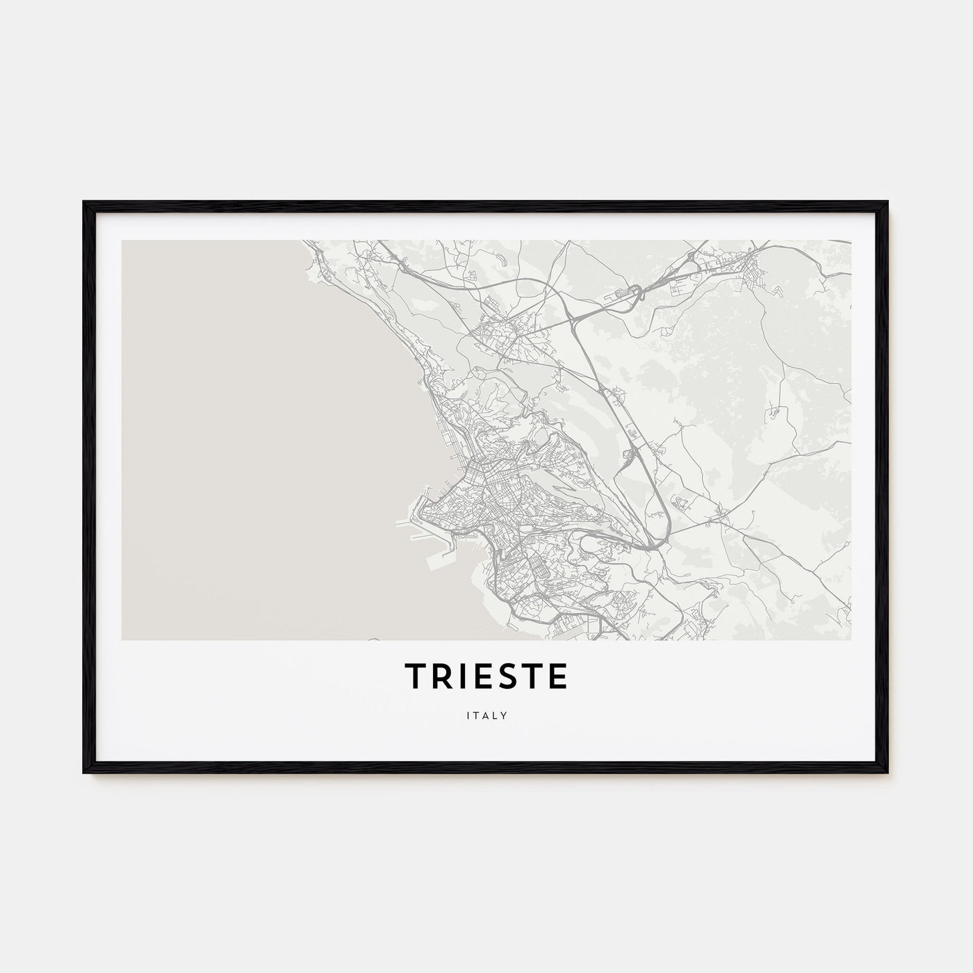 Trieste Map Landscape Poster