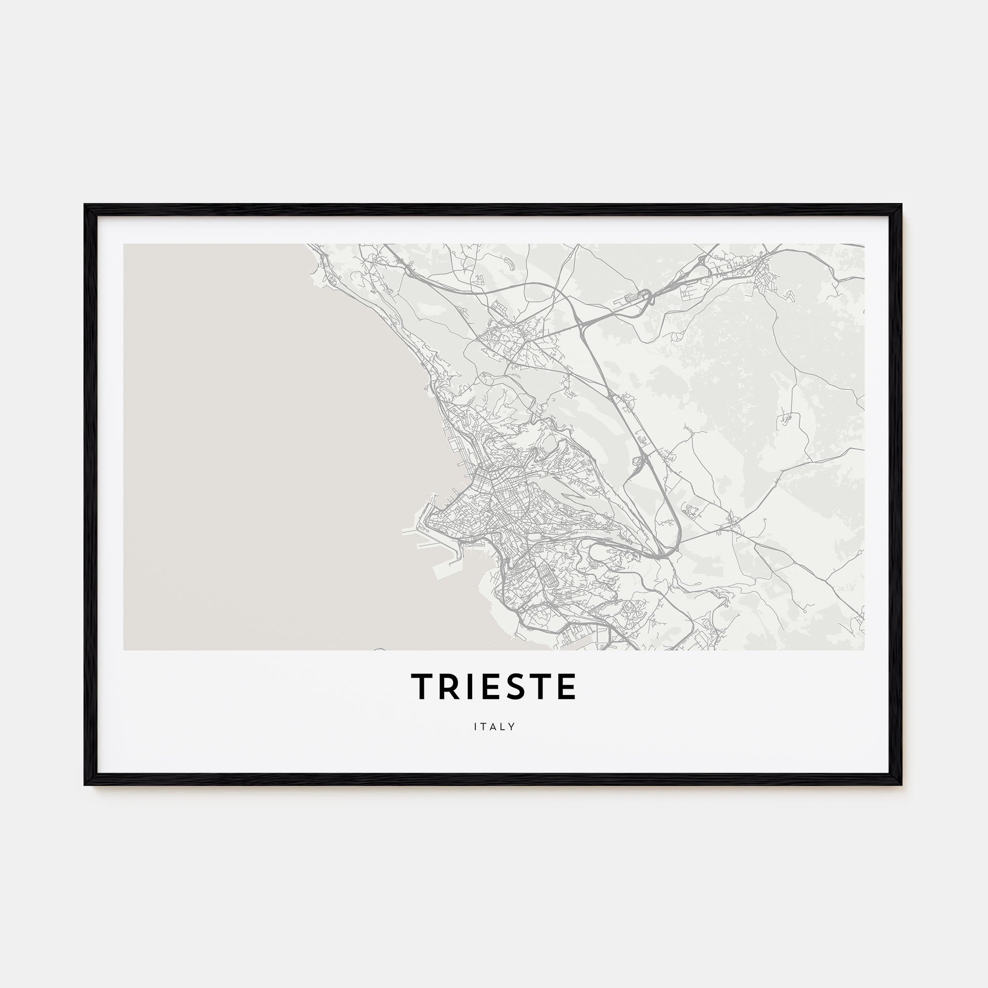 Trieste Map Landscape Poster