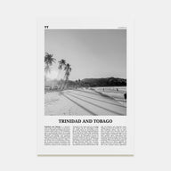 Trinidad and Tobago Travel B&W No 1 Poster