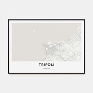 Tripoli, Lebanon Map Landscape Poster