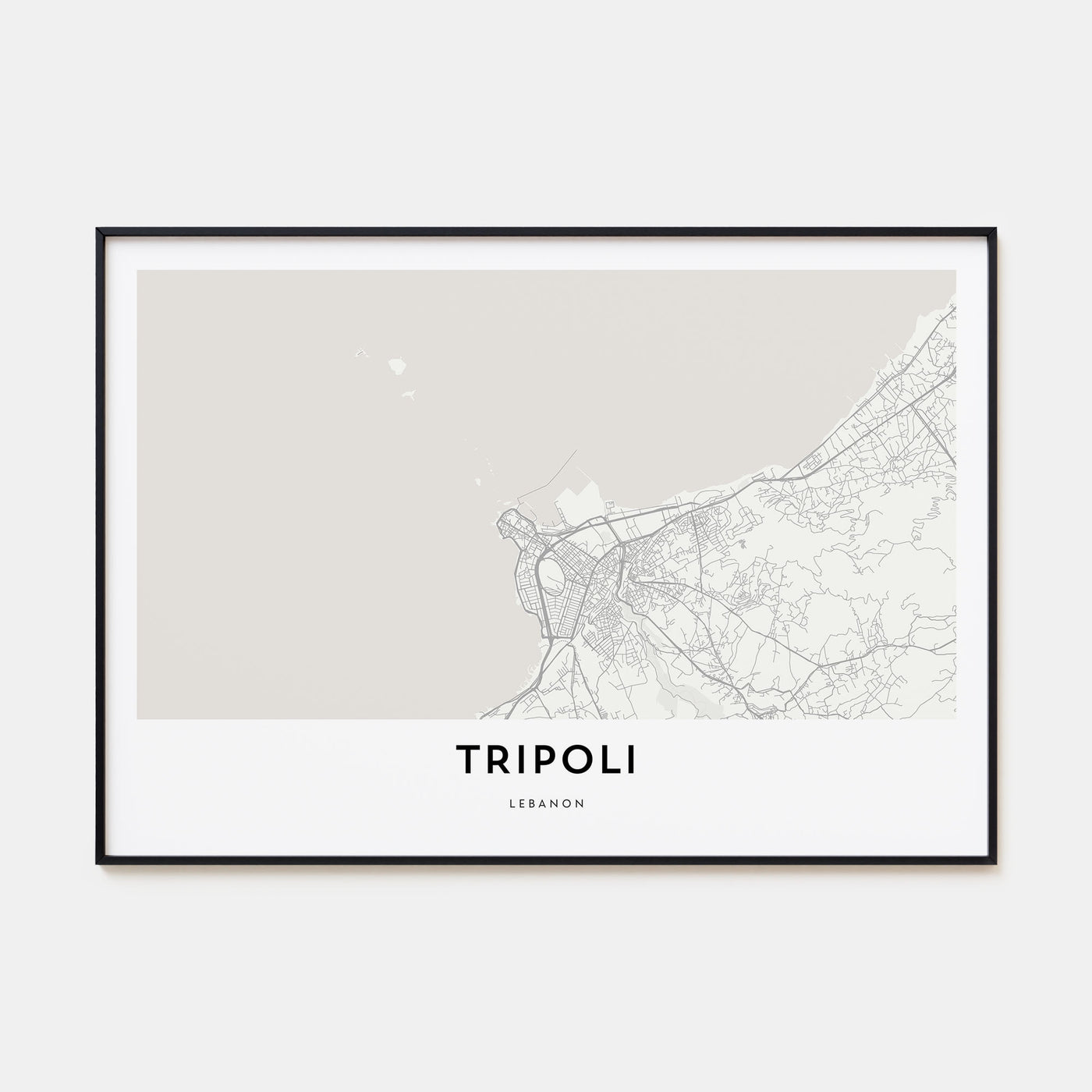 Tripoli, Lebanon Map Landscape Poster