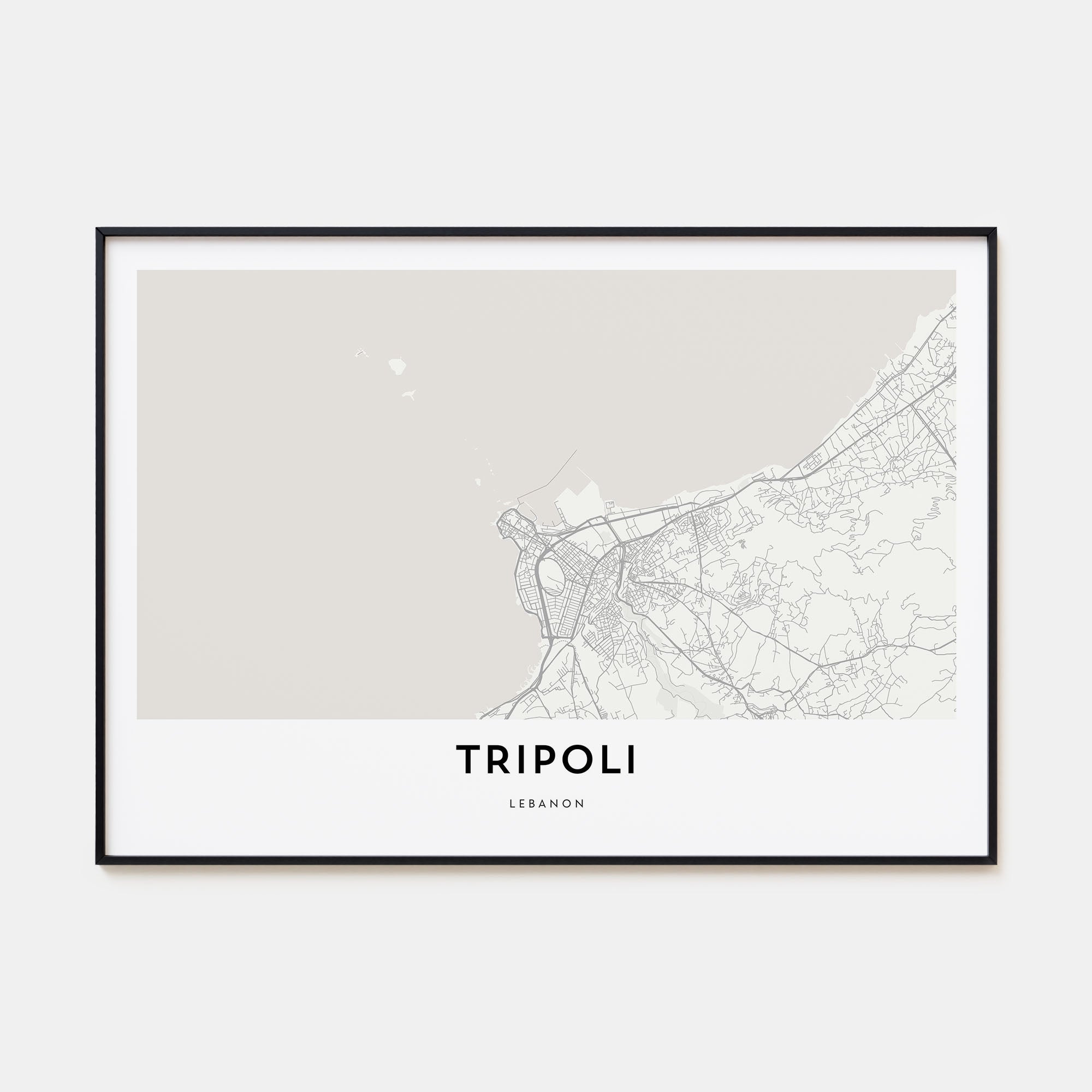 Tripoli, Lebanon Map Landscape Poster