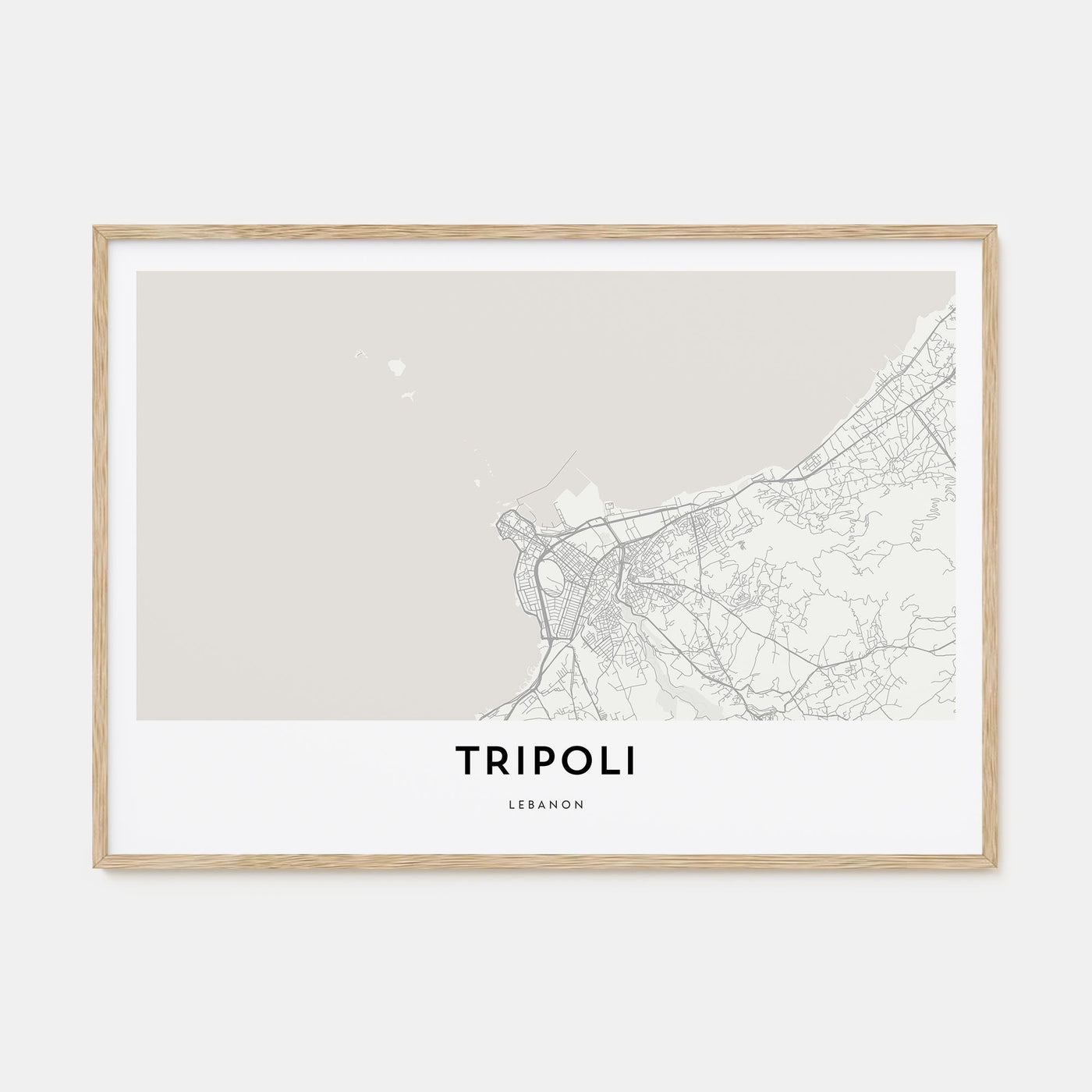 Tripoli, Lebanon Map Landscape Poster