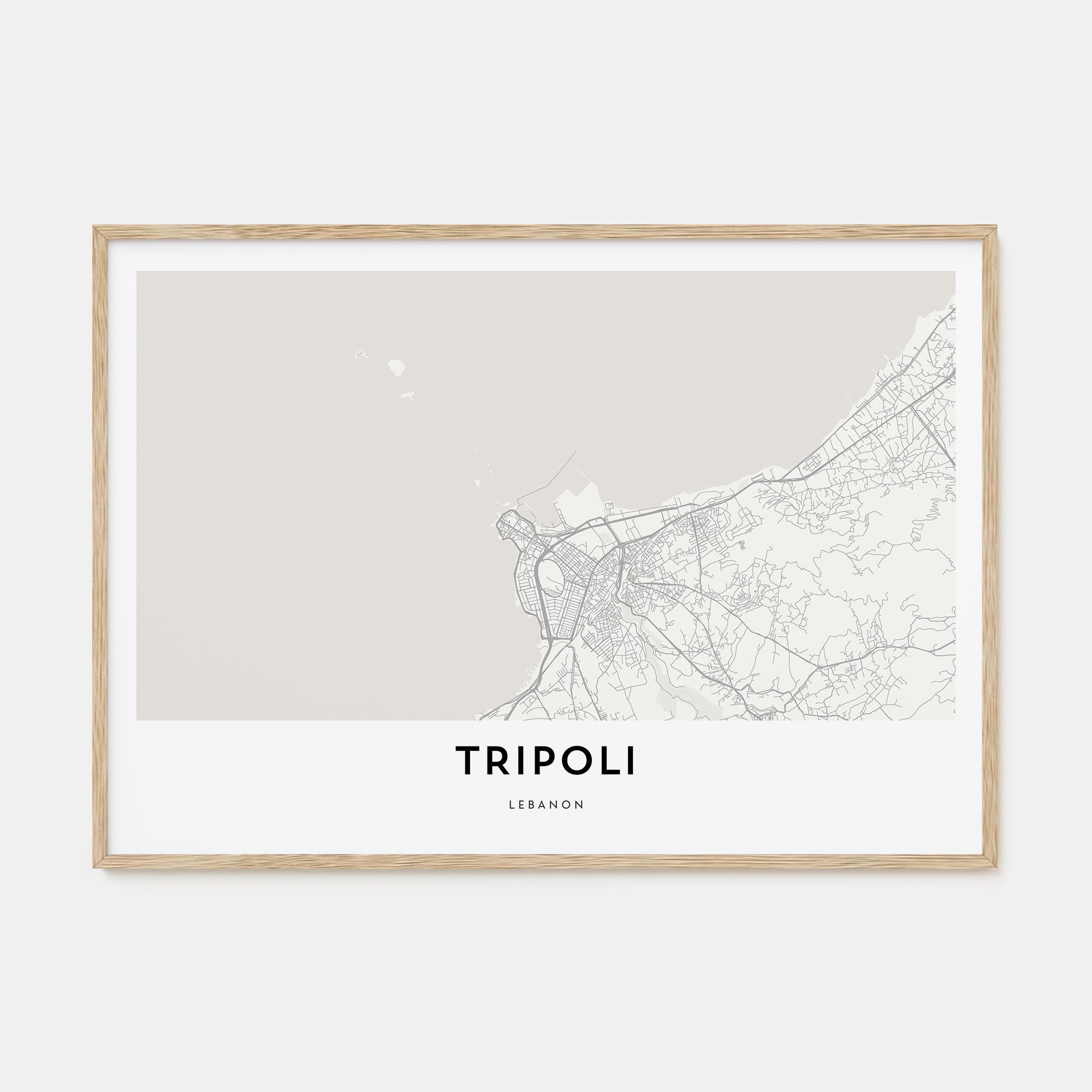 Tripoli, Lebanon Map Landscape Poster