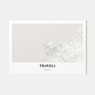 Tripoli, Lebanon Map Landscape Poster