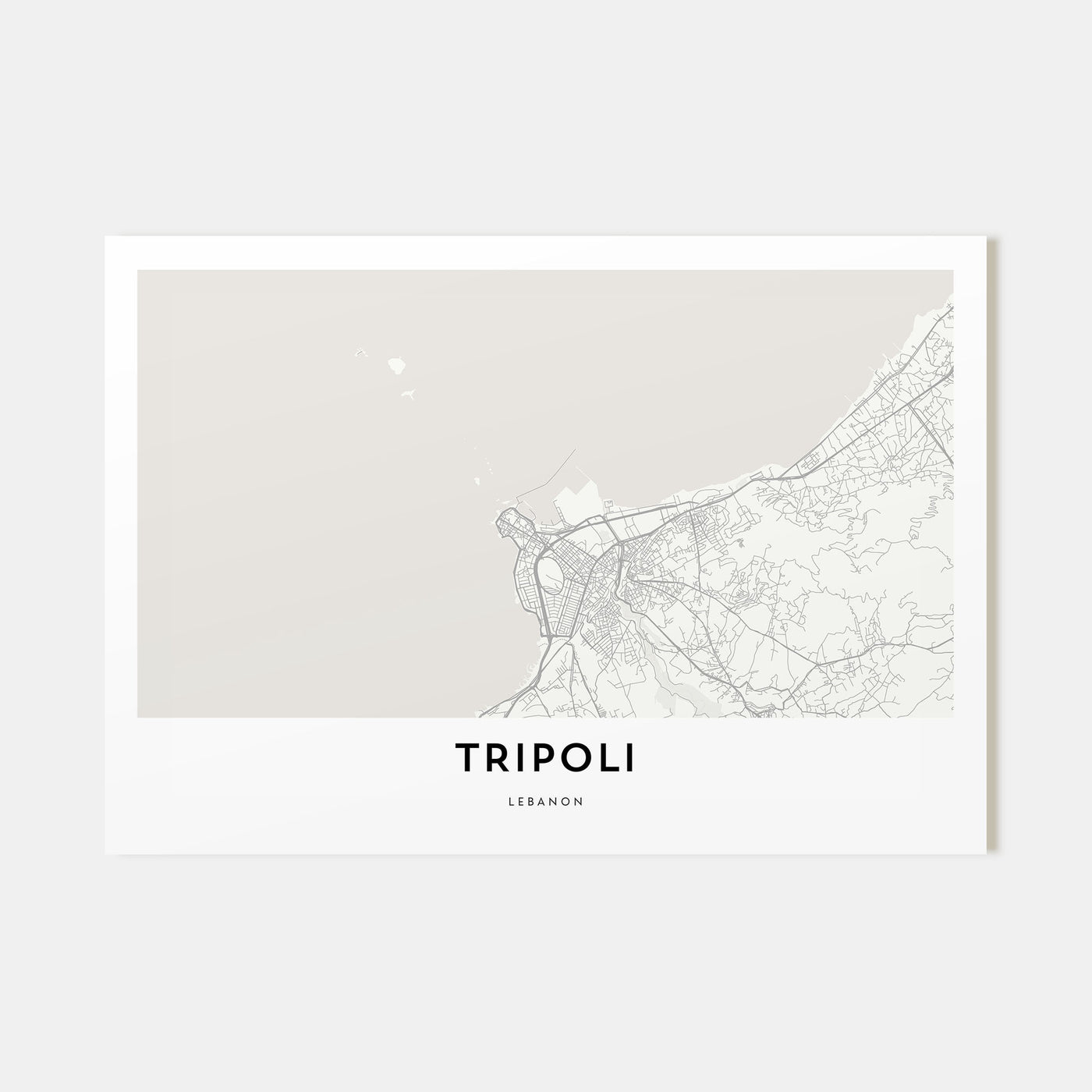 Tripoli, Lebanon Map Landscape Poster