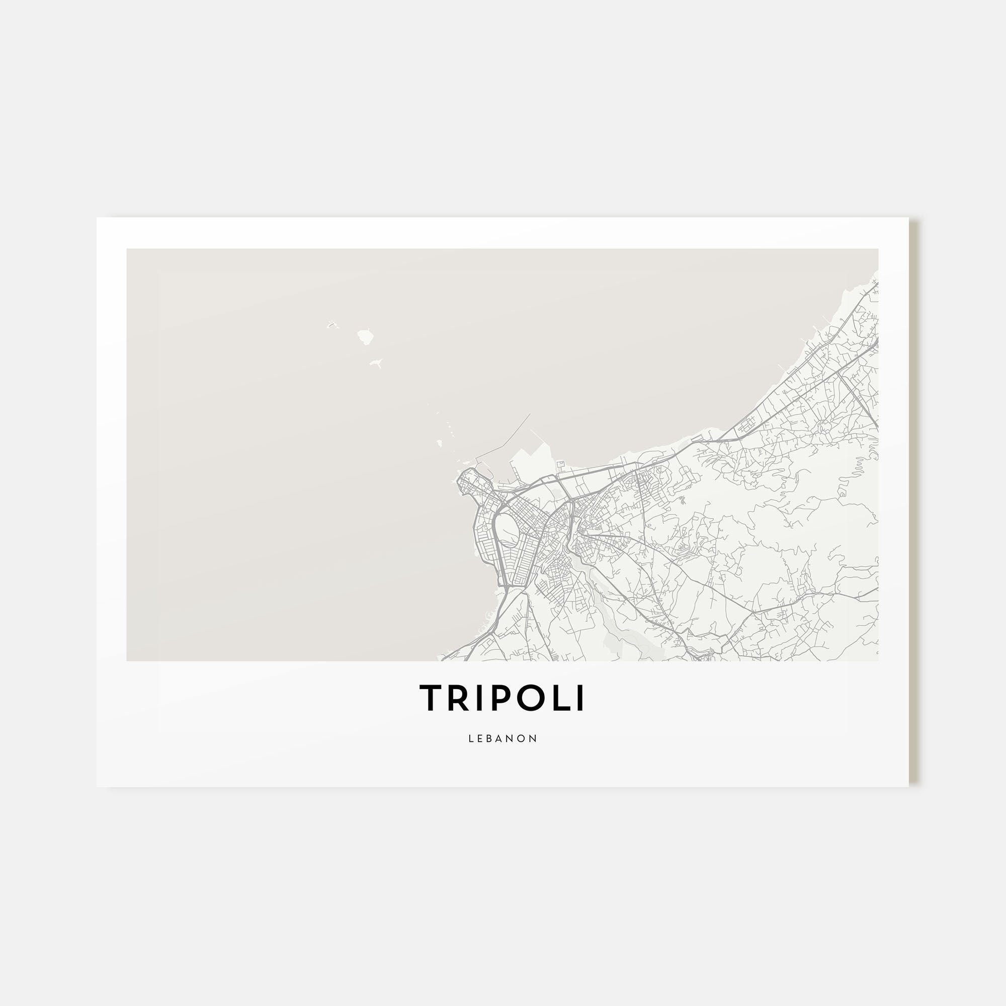 Tripoli, Lebanon Map Landscape Poster