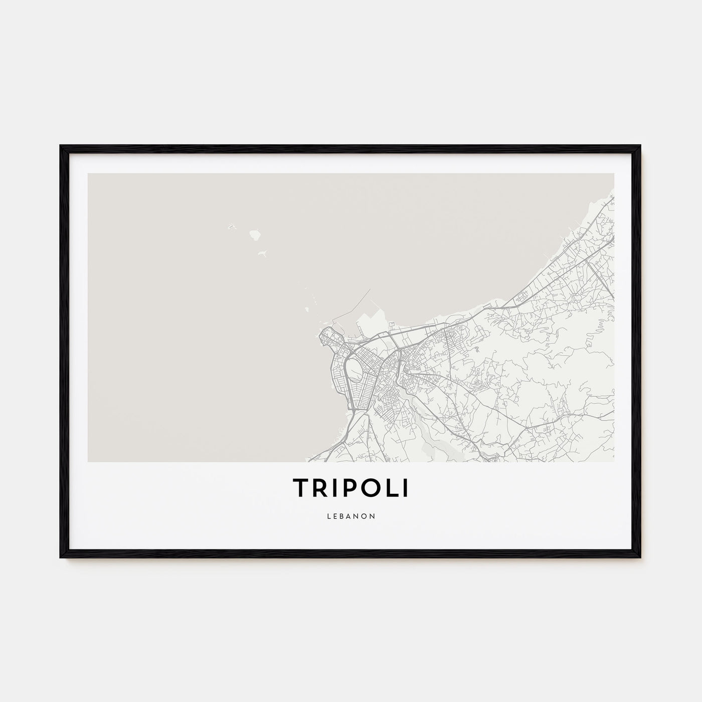 Tripoli, Lebanon Map Landscape Poster