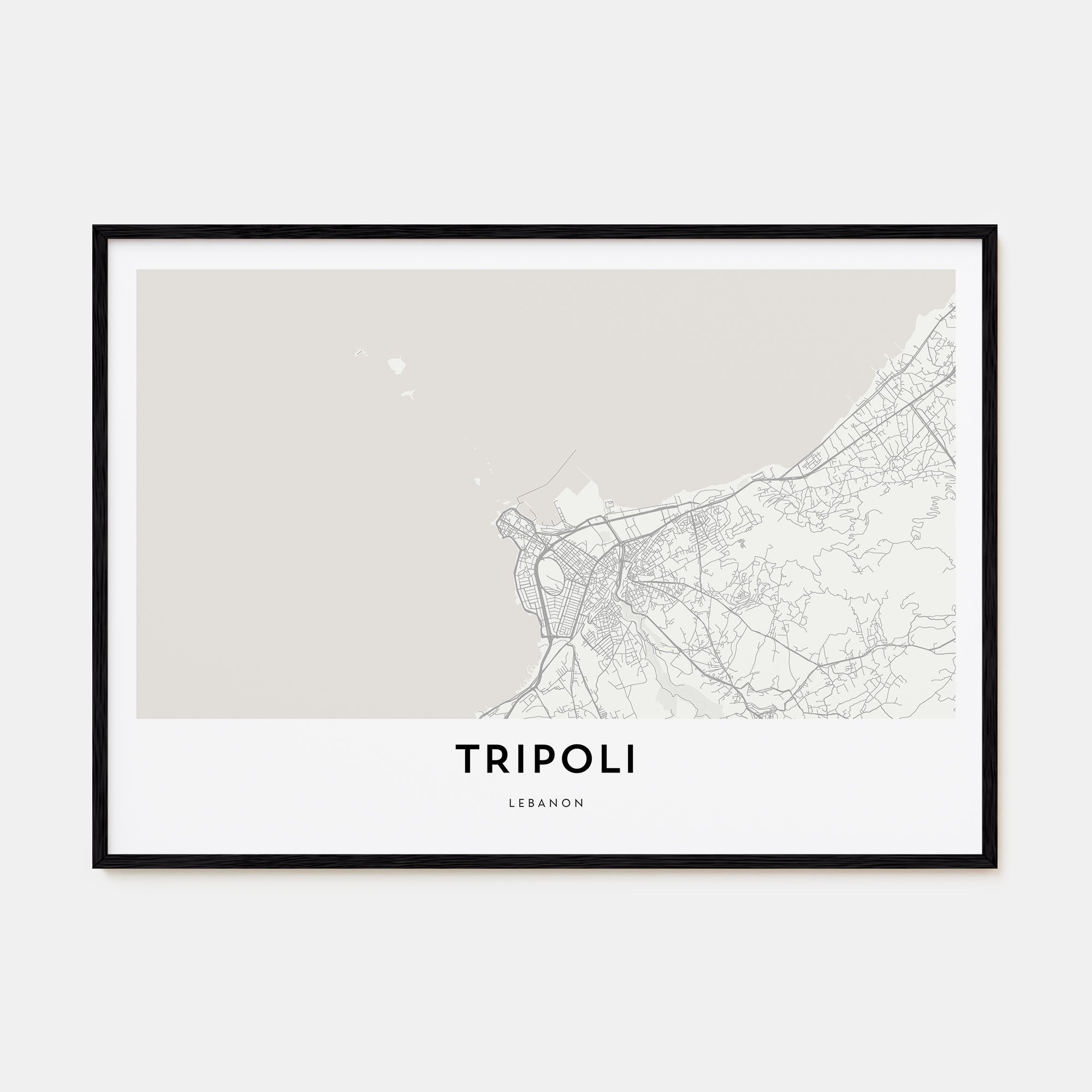 Tripoli, Lebanon Map Landscape Poster