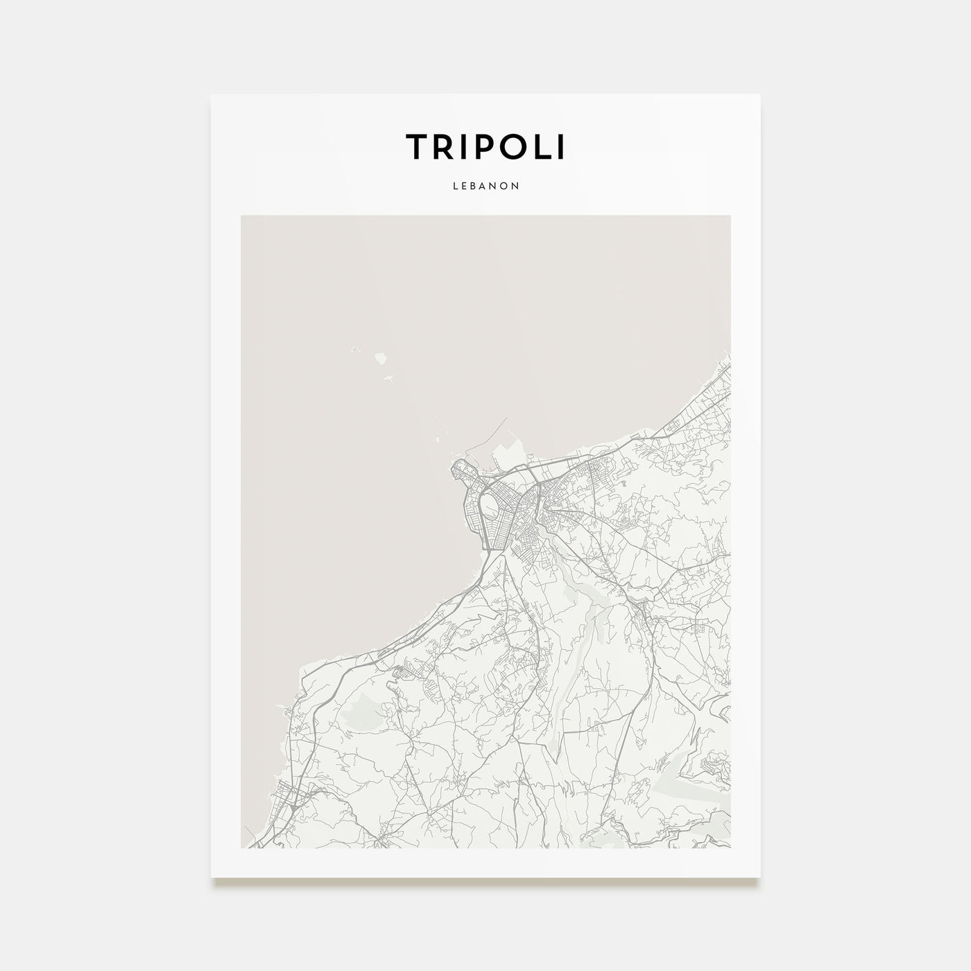 Tripoli, Lebanon Map Portrait Poster