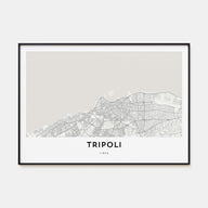 Tripoli, Libya Map Landscape Poster