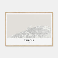 Tripoli, Libya Map Landscape Poster