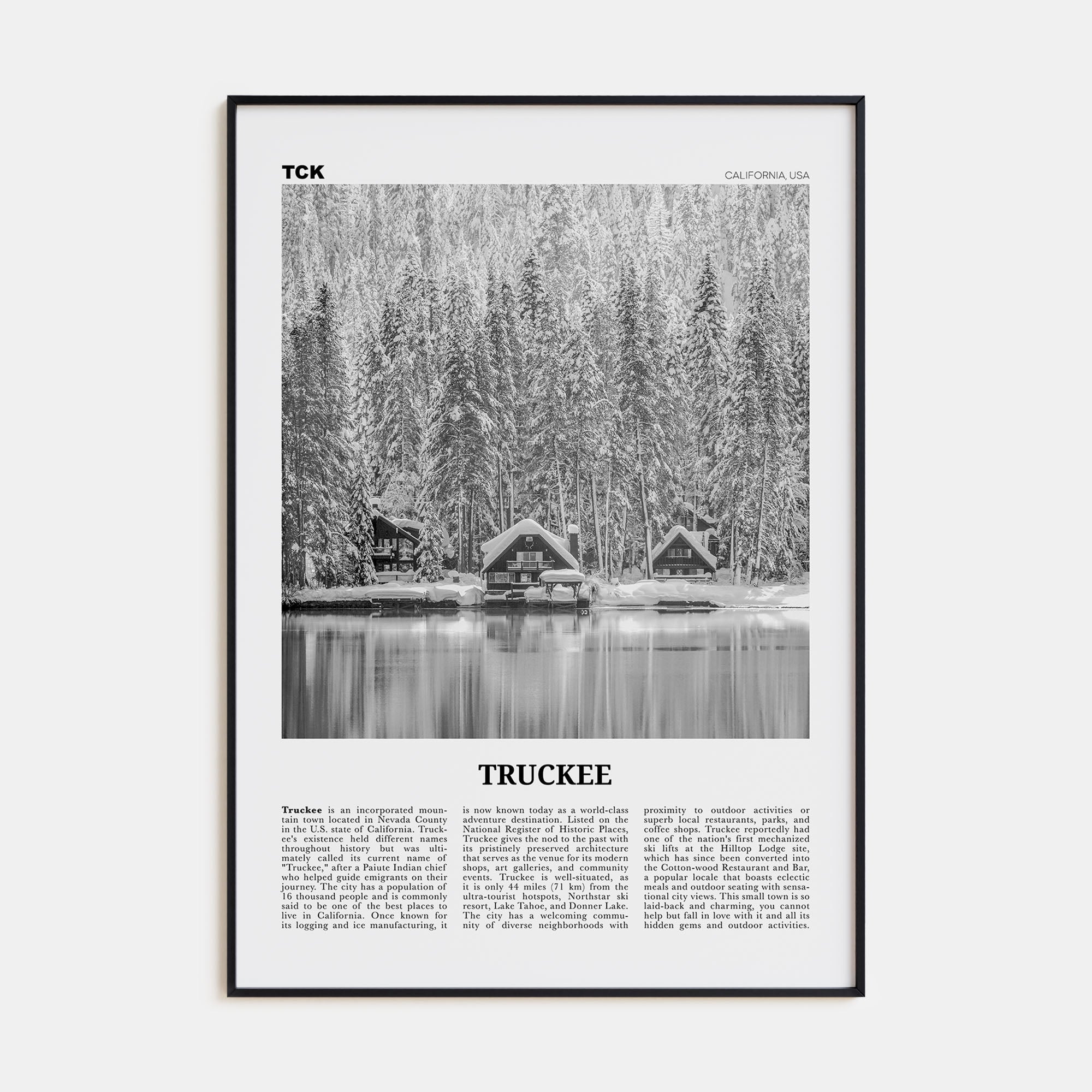 Truckee Travel B&W Poster