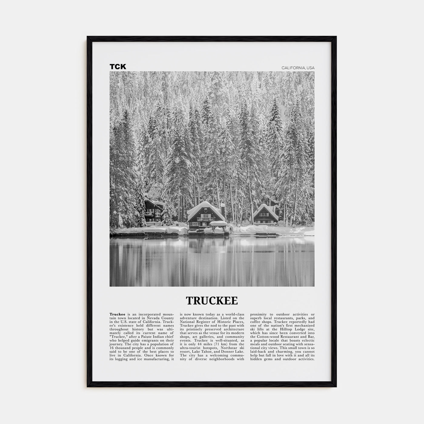Truckee Travel B&W Poster