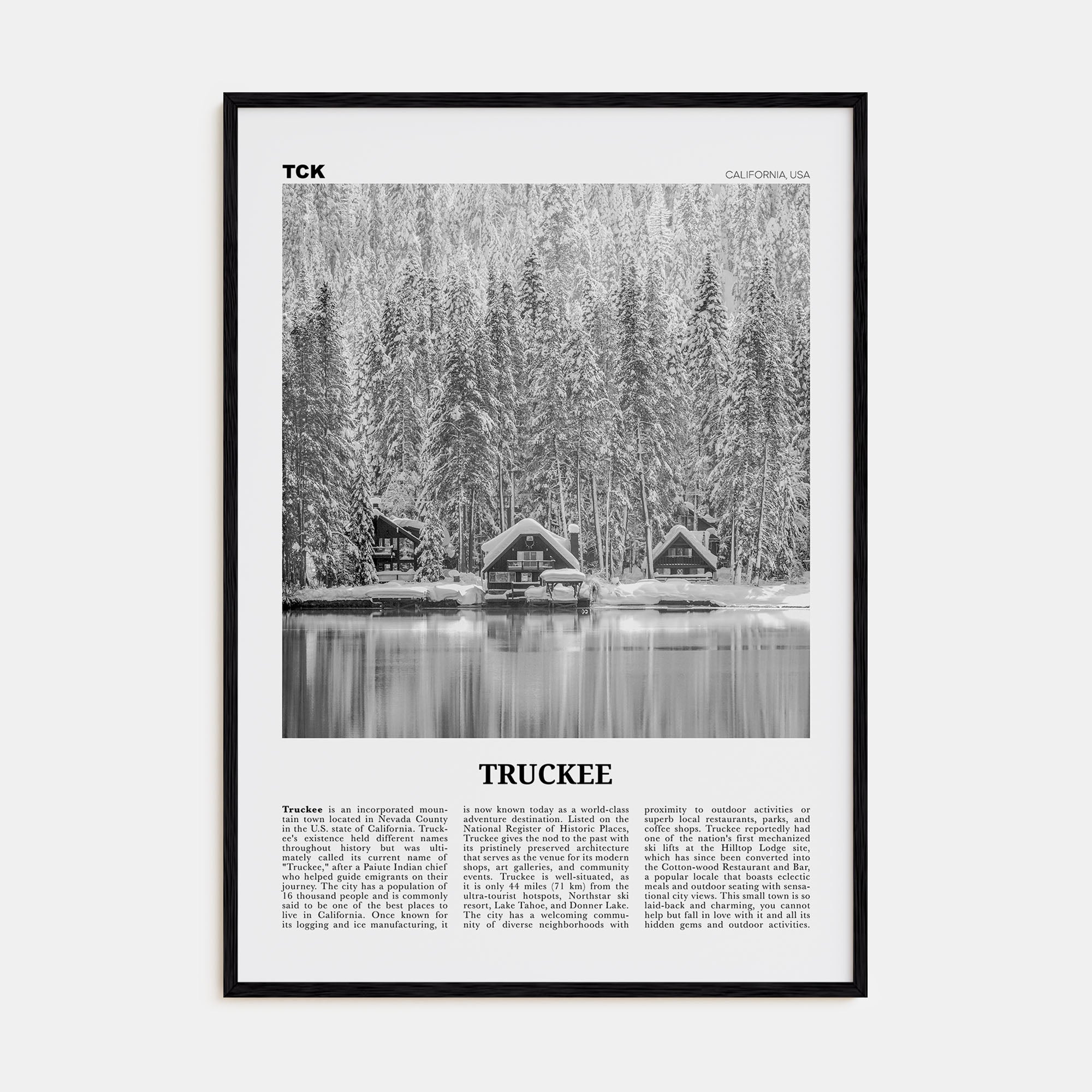Truckee Travel B&W Poster