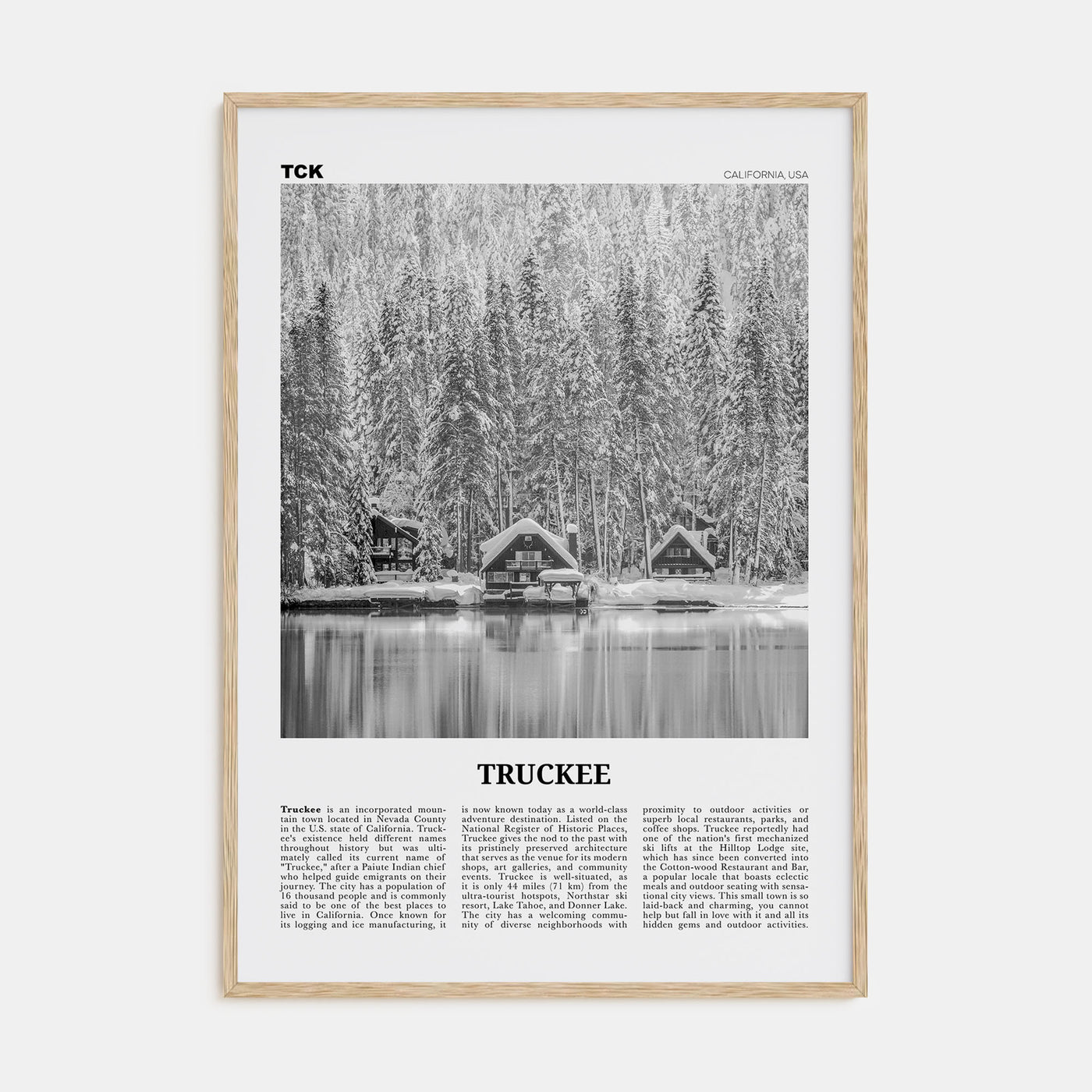 Truckee Travel B&W Poster