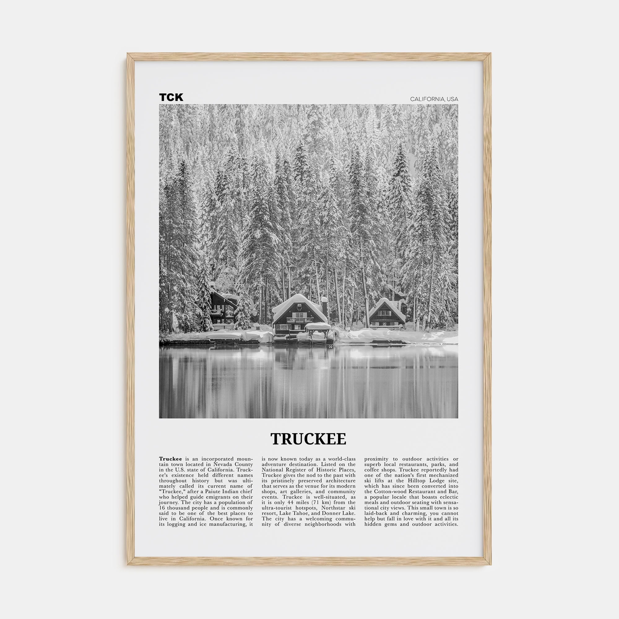 Truckee Travel B&W Poster