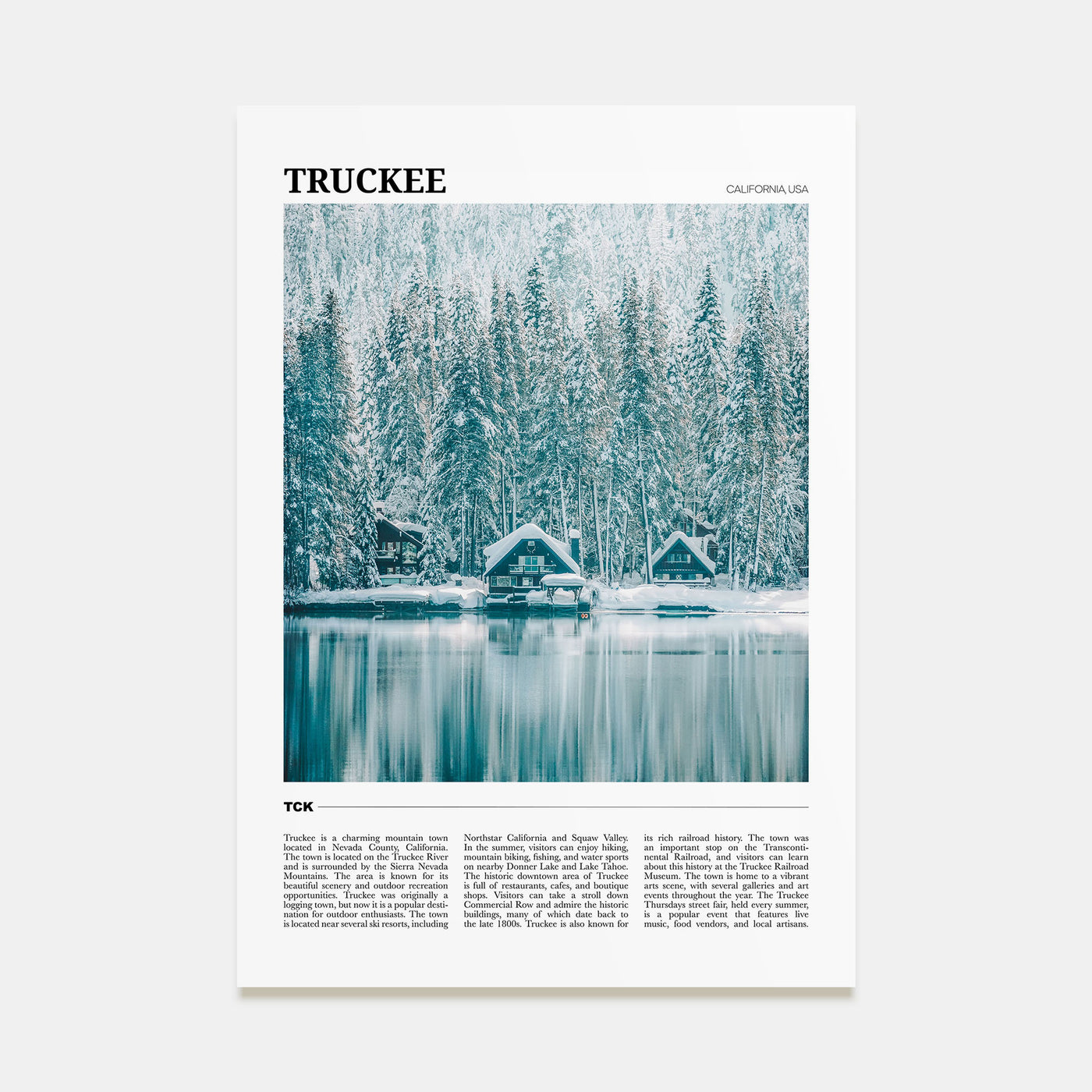 Truckee Travel Color Poster